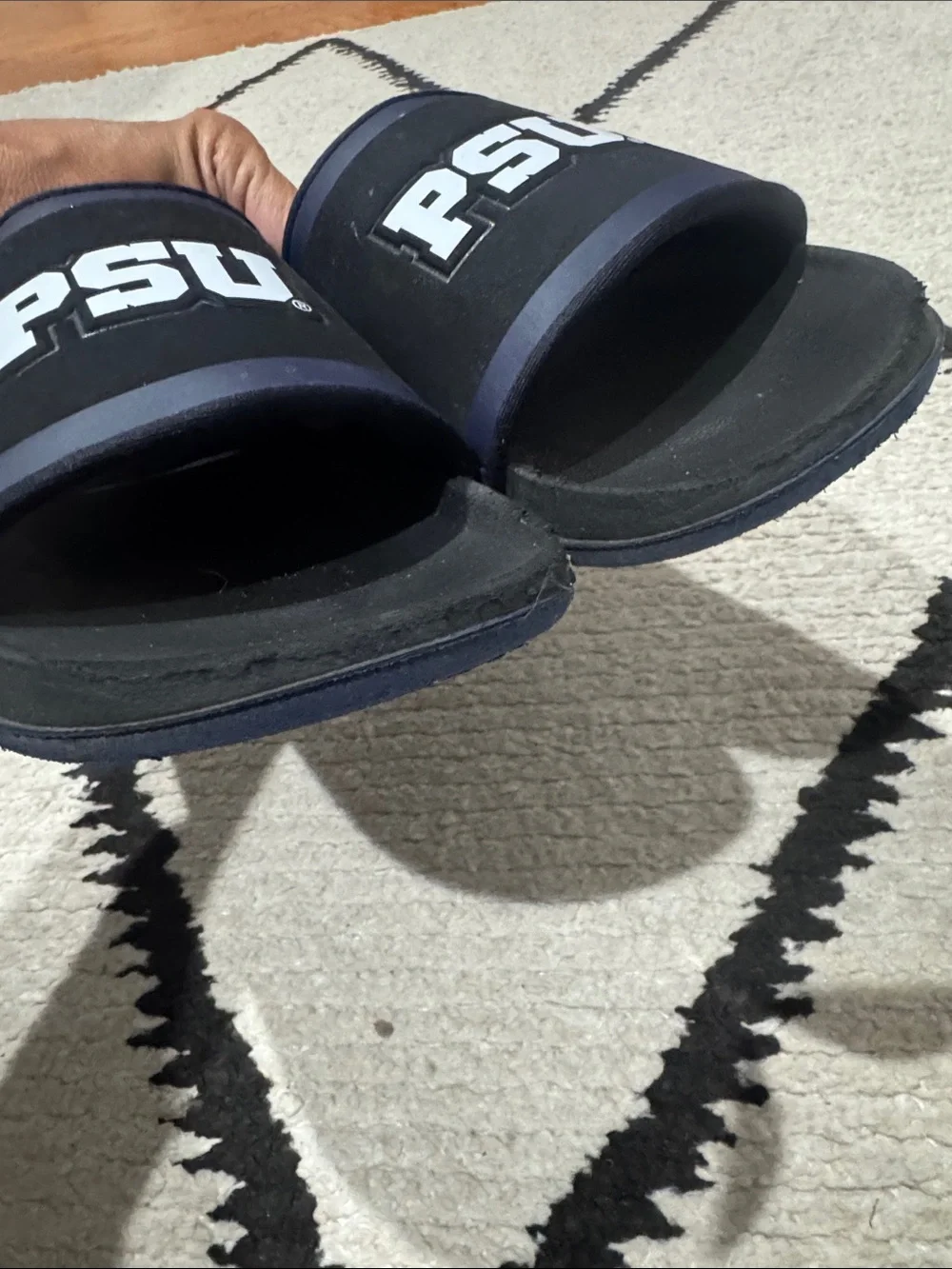 PSU Penn State Nike mens Black Slides Sandals US 12